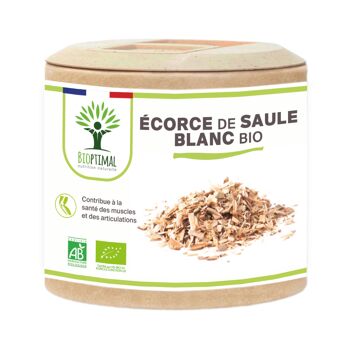 Saule bio - Salix alba - Complément alimentaire - Tonifiant Articulation - 100% Écorce de saule blanc en poudre Pure en gélules - Fabriqué en France - gélules 1