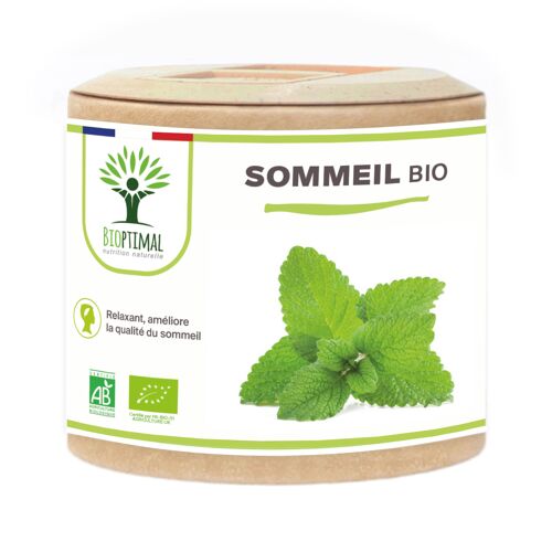 Sommeil Bio - Complément alimentaire - 4 Plantes pour Dormir - Détente Relaxation Endormissement - Fabriqué en France - Certifié Ecocert - Vegan - gélules