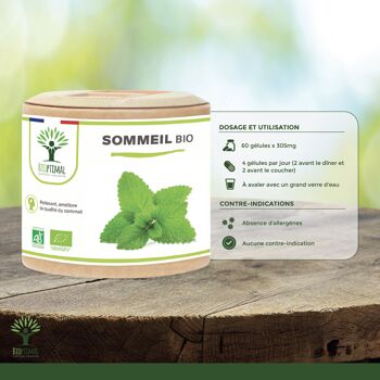 Sommeil Bio - Complément alimentaire - 4 Plantes pour Dormir - Détente Relaxation Endormissement - Fabriqué en France - Certifié Ecocert - Vegan - gélules 7