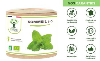 Sommeil Bio - Complément alimentaire - 4 Plantes pour Dormir - Détente Relaxation Endormissement - Fabriqué en France - Certifié Ecocert - Vegan - gélules 8