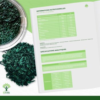 Spiruline Bio - Protéines Phycocyanine Fer - 100% Spiruline Pure en Paillettes - Superaliment - Conditionné en France - Certifié Ecocert - Vegan - Pure en paillettes 6