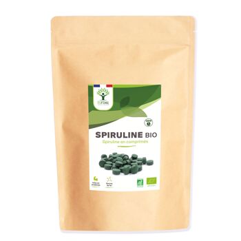 Spiruline Bio - Complément alimentaire - Protéines Phycocyanine Fer - 500 mg/comprimé vegan - Conditionné en France - Certifié Ecocert - Sans additifs - en comprimés 4