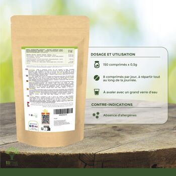 Spiruline Bio - Complément alimentaire - Protéines Phycocyanine Fer - 500 mg/comprimé vegan - Conditionné en France - Certifié Ecocert - Sans additifs - en comprimés 9