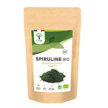 Spiruline Bio - Protéines Phycocyanine Fer - 100% Spiruline Pure en Poudre - Énergie - Superaliment - Conditionné en France - Certifié Ecocert - Vegan - en poudre 2
