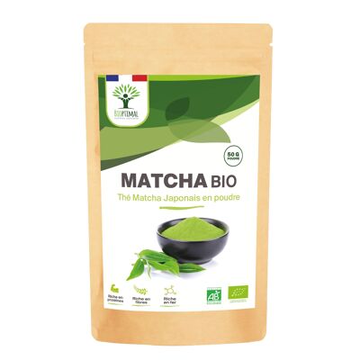 Matcha Orgánico - Té Matcha Japonés en Polvo - Colorante Alimentario Verde - Cocina de Infusión - Origen Japón - Envasado en Francia - Certificado Ecocert