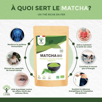 Matcha Bio - Thé Matcha Japonais en Poudre - Colorant Alimentaire Vert - Cuisine Infusion - Origine Japon - Conditionné en France - Certifié Ecocert 4