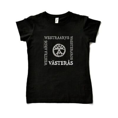 Schwarzes T-Shirt Damen – historisches Westerndesign