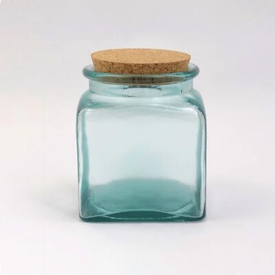 Square Storage Jars with a Cork Lid