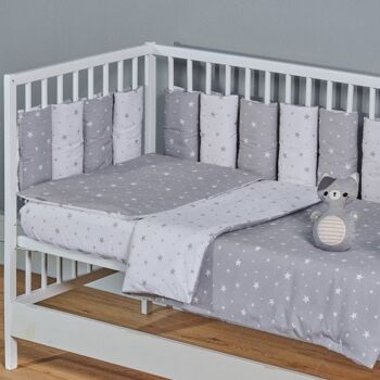Parure de lit bébé réversible en coton, Taille - 100x135 cm, Made in France ,STELLA 2