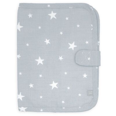 Cotton baby health book cover, Grey, Made in France Stella