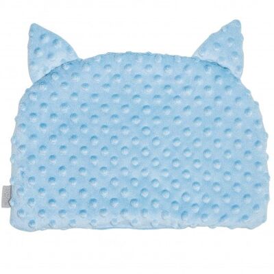 Kitten reversible flat cushion pillow, Blue, Made in France, STELLA