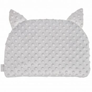 Oreiller coussin plat réversible Chaton ,Gris , Made in France ,STELLA 1