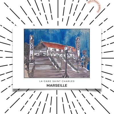 Carte Postale - La Gare Saint Charles - Isabelle Arata