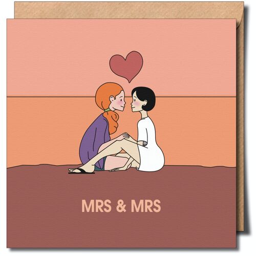 Mrs & Mrs Lgbtq+ Greeting card.