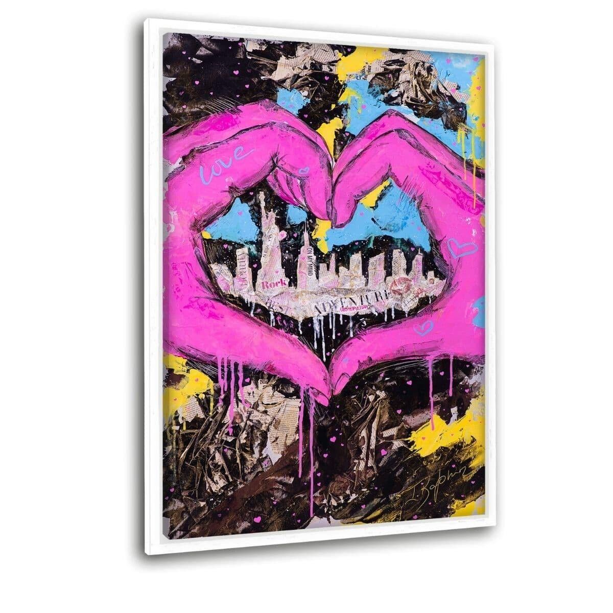 ONE LOVE - Leinwandbild mit Schattenfuge