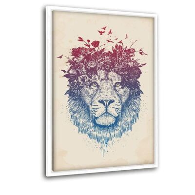 Lion floral #2 - Toile avec espace d'ombre