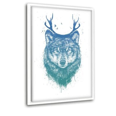 Deer Wolf - Leinwandbild mit Schattenfuge
