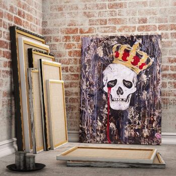 CRYING KING - tableau sur toile avec espace d'ombre 3