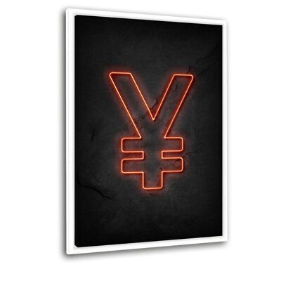 Yen neon - canvas picture with shadow gap