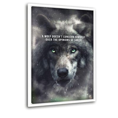 Wolf Mentality - Leinwandbild mit Schattenfuge