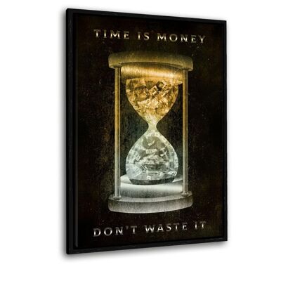 Time Is Money - tableau sur toile avec espace d'ombre