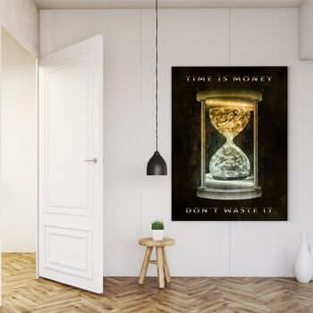 Time Is Money - tableau sur toile avec espace d'ombre 25
