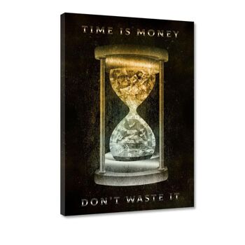 Time Is Money - tableau sur toile avec espace d'ombre 17