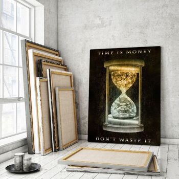 Time Is Money - tableau sur toile avec espace d'ombre 16