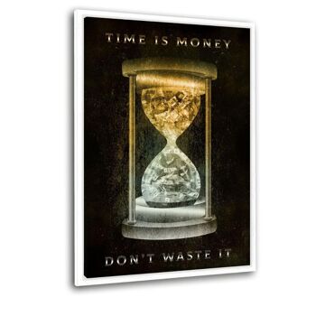 Time Is Money - tableau sur toile avec espace d'ombre 2