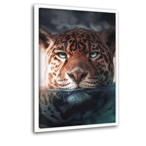 Underwater Jaguar - Leinwandbild mit Schattenfuge