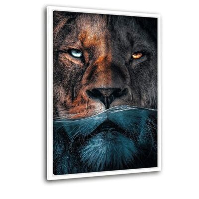 Lion sous-marin - tableau sur toile avec cadre