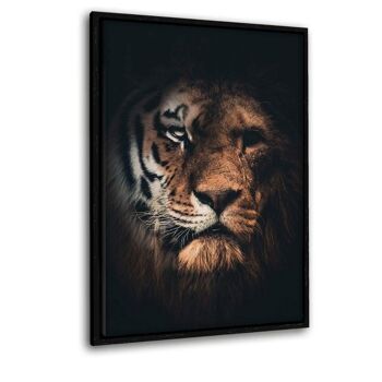 Tiger Lion - tableau sur toile avec espace d'ombre 21