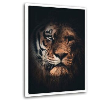 Tiger Lion - tableau sur toile avec espace d'ombre 1