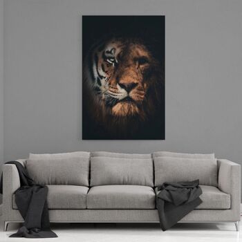 Tiger Lion - tableau sur toile avec espace d'ombre 12