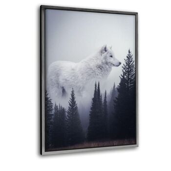 Le loup solitaire - Toile avec espace d'ombre 11