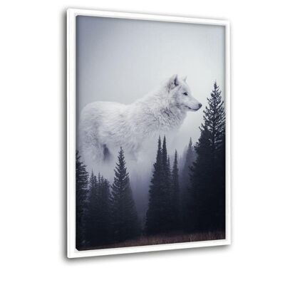 The Lonely Wolf - Leinwandbild mit Schattenfuge