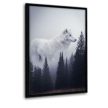 Le loup solitaire - Toile avec espace d'ombre 7