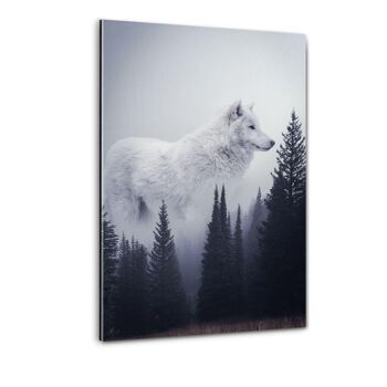 Le loup solitaire - Toile avec espace d'ombre 25