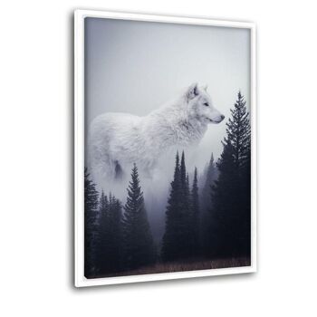 Le loup solitaire - Toile avec espace d'ombre 28