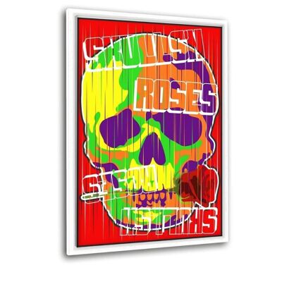 Skulls And Roses - Leinwandbild mit Schattenfuge