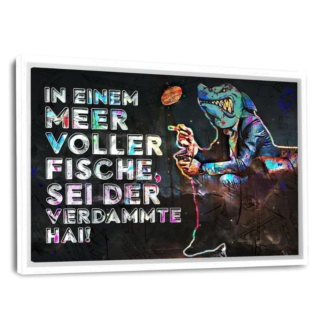 ¡NO SEAS UN PEZ! - Lienzo con espacio de sombra.
