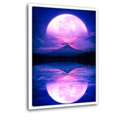 Pink Moon - Canvas with shadow gap