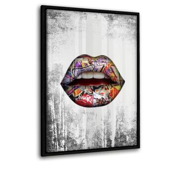 Lip : J'adore les graffitis. - Peinture sur toile avec cadre 21