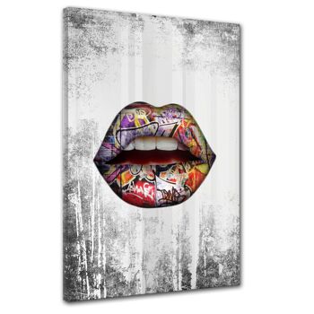 Lip : J'adore les graffitis. - Peinture sur toile avec cadre 4