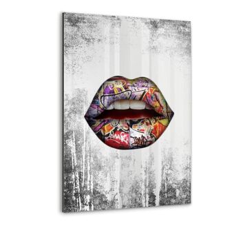 Lip : J'adore les graffitis. - Peinture sur toile avec cadre 6