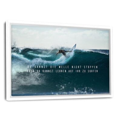 LERNE ZU SURFEN - Leinwandbild mit Schattenfuge