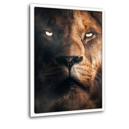 Lion Face - Leinwandbild mit Schattenfuge
