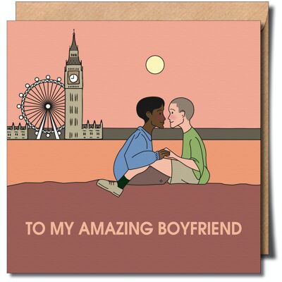 To My Amazing Boyfriend Gay Greeting Card.