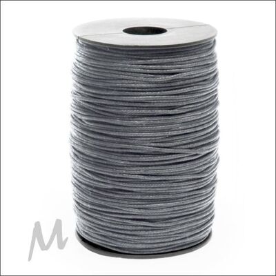 Cotton wax cord - dark gray - 200 meters