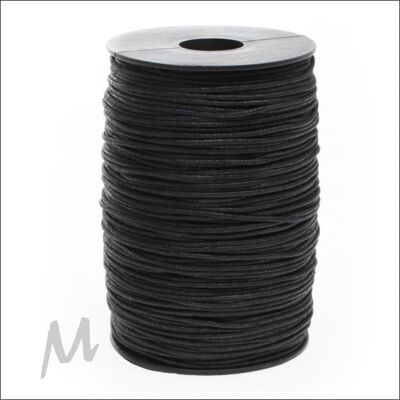 Cotton wax cord - black - 200 meters